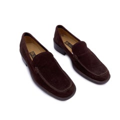 Loro Piana Vintage Brown Suede Mocassins Loafers Shoes Size 35