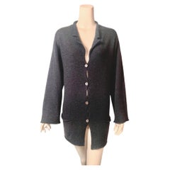 Loro Piana Vintage Oversized Slate Blue Cashmere Cardigan Sweater