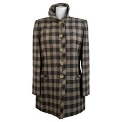 Loro Piana Vintage Pure Cashmere Checkered Blazer Jacket