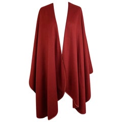 Loro Piana Vintage Red Cashmere Shawl Cape Large Scarf (Echarpe)