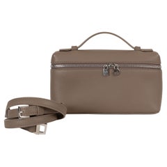 LORO PIANA Warm Mastic taupe Leder EXTRA BAG L19 Crossbody Tasche