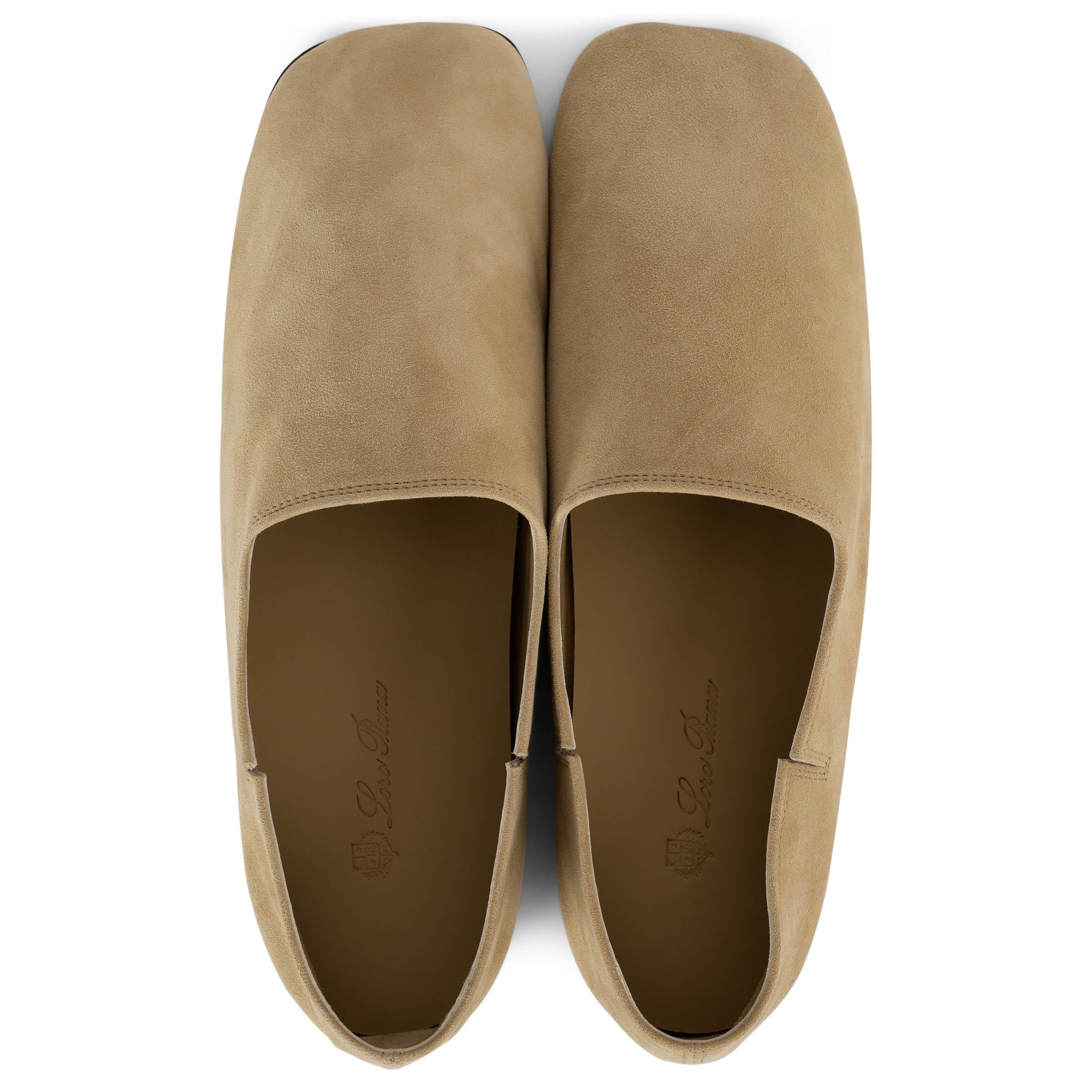 De las mujeres LORO PIANA Wet Sand beige suede 2023 GRAVINA Loafers Shoes 38 en venta