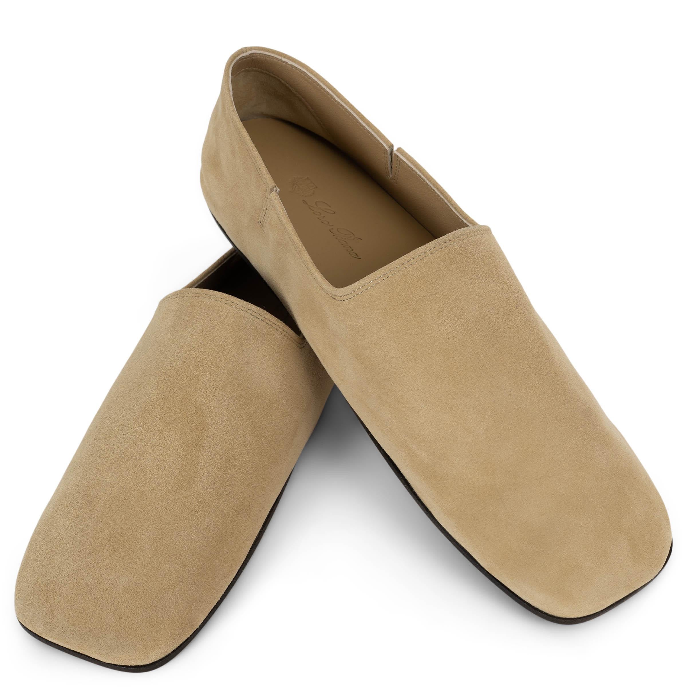 LORO PIANA Wet Sand beige suede 2023 GRAVINA Loafers Shoes 38 en venta 1