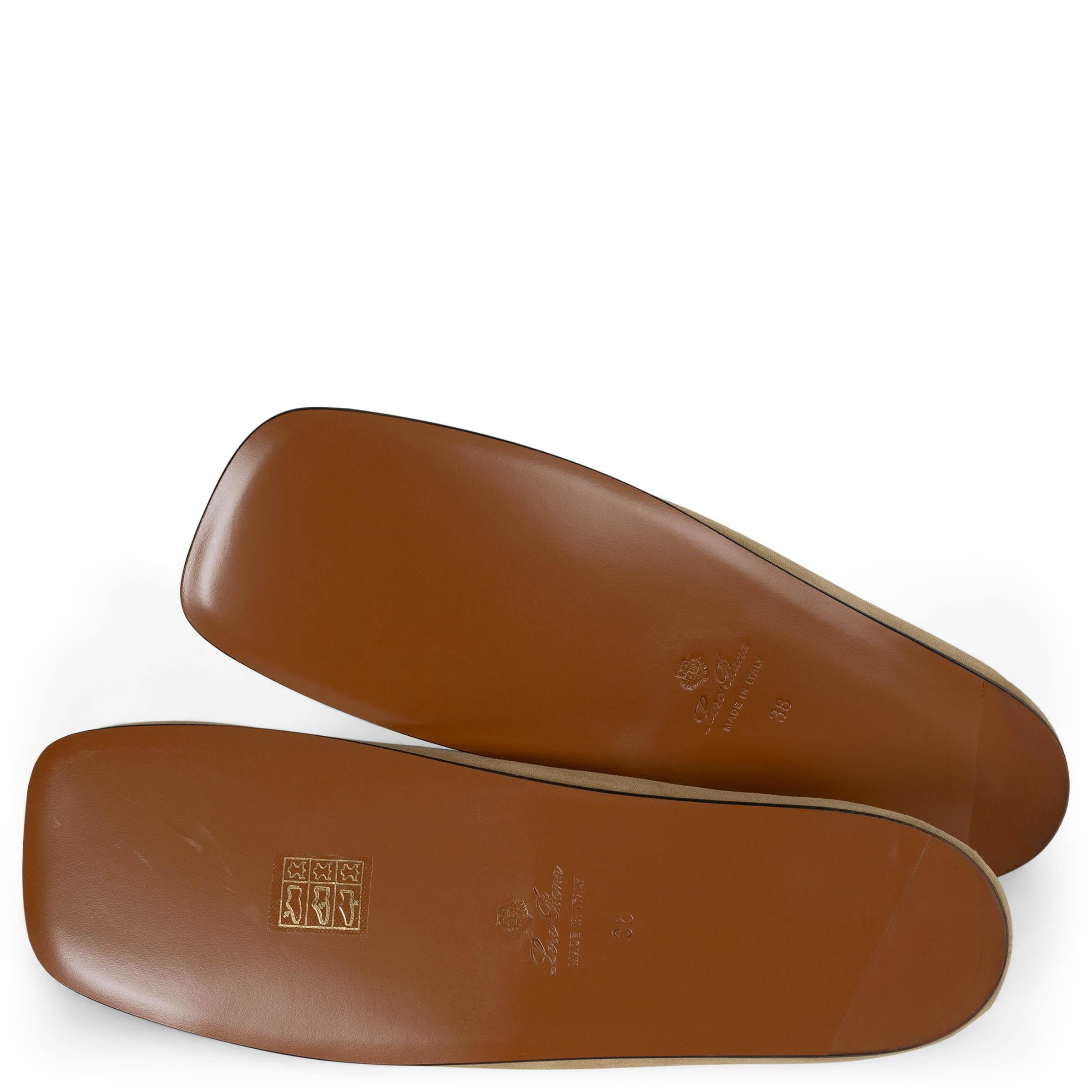 LORO PIANA Wet Sand beige suede 2023 GRAVINA Loafers Shoes 38 en venta 3