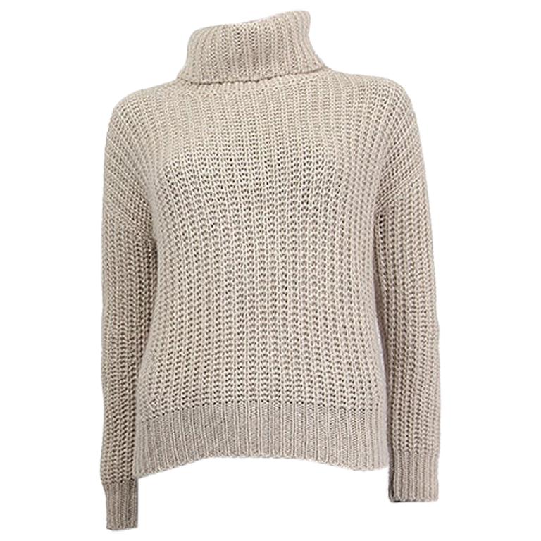 LORO PIANA white cashmere DAVENPORT Turtleneck Sweater 38 XS