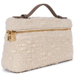 LORO PIANA white fossil bounce L19 EXTRA POCKET POUCH Shoulder Bag