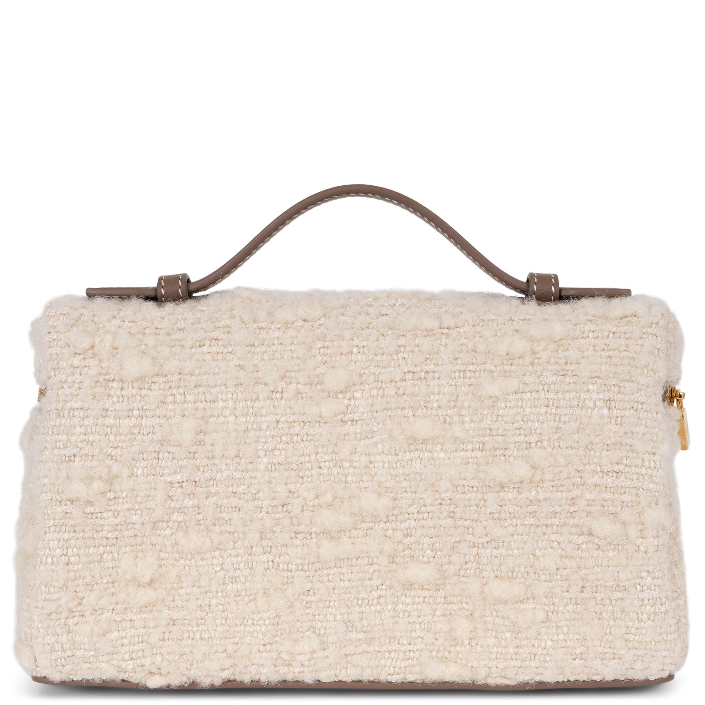 White LORO PIANA white fossil bounce L19 EXTRA POCKET POUCH Shoulder Bag For Sale