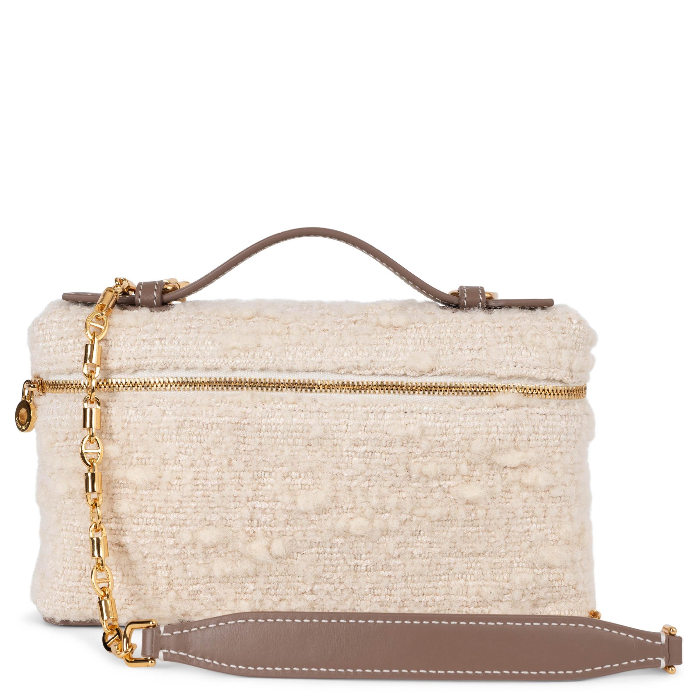 LORO PIANA white fossil bounce L19 EXTRA POCKET POUCH Shoulder Bag