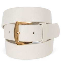 LORO PIANA weißes Leder Gürtel 85