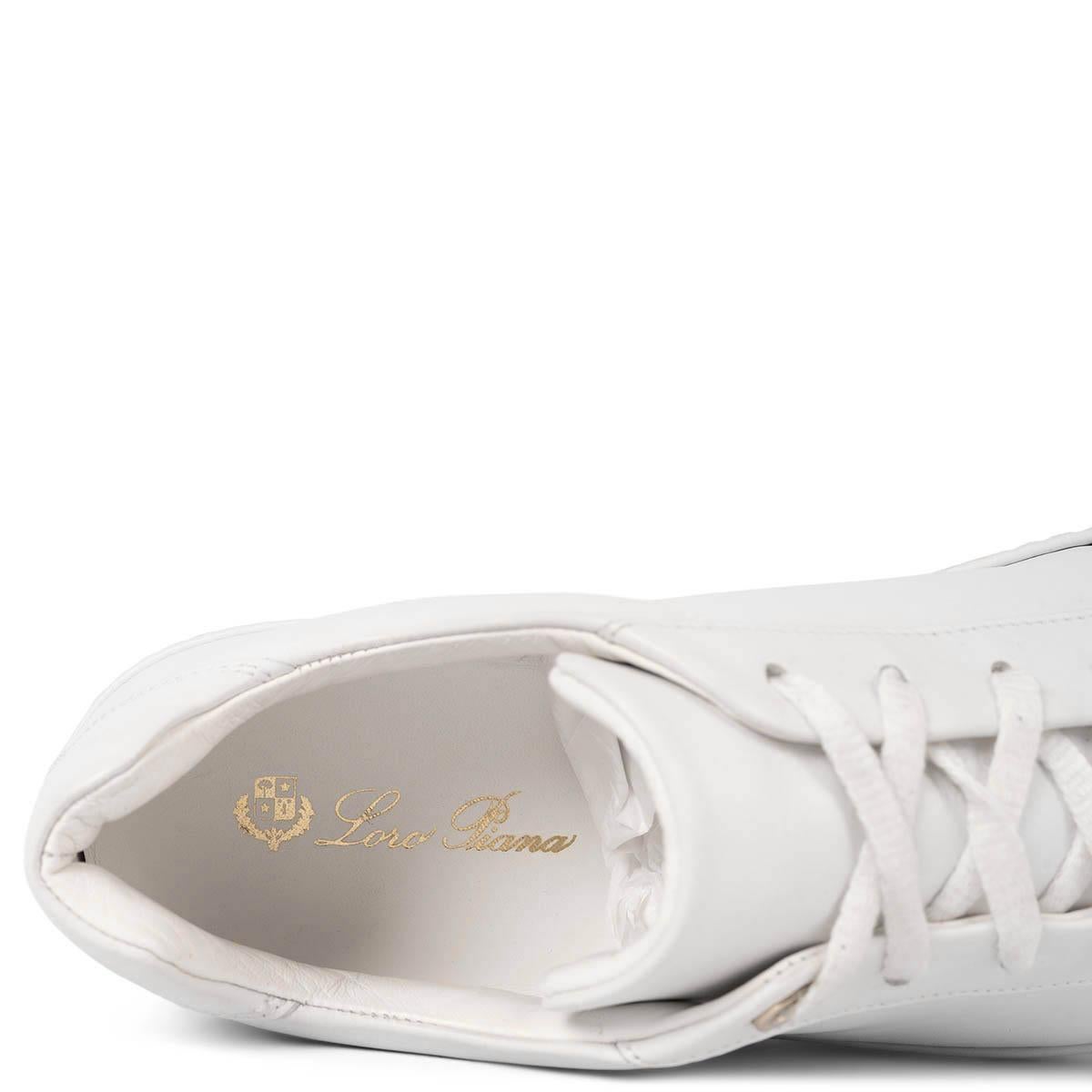 LORO PIANA cuir blanc NUAGES LOW TOP Sneakers Chaussures 41 fit 40 en vente 3