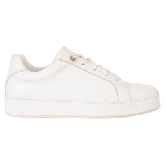 LORO PIANA cuir blanc NUAGES LOW TOP Sneakers Chaussures 41 fit 40