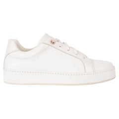 LORO PIANA Weiße Leder NUAGES LOW TOP Turnschuhe aus weißem Leder 41 passt 40