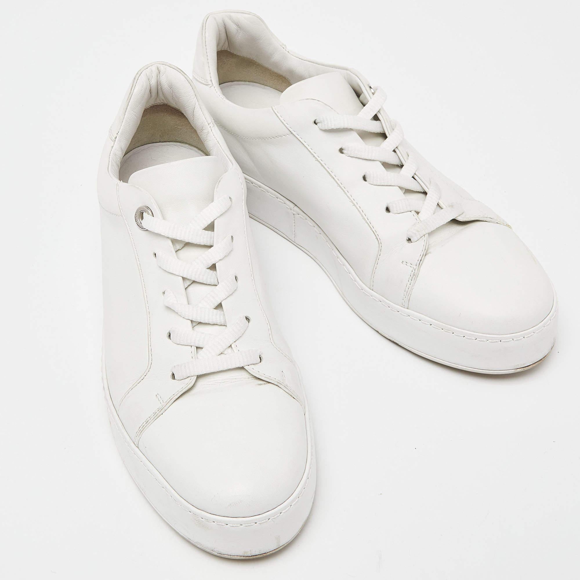 Loro Piana White Leather Nuages Sneakers Size 37.5 1