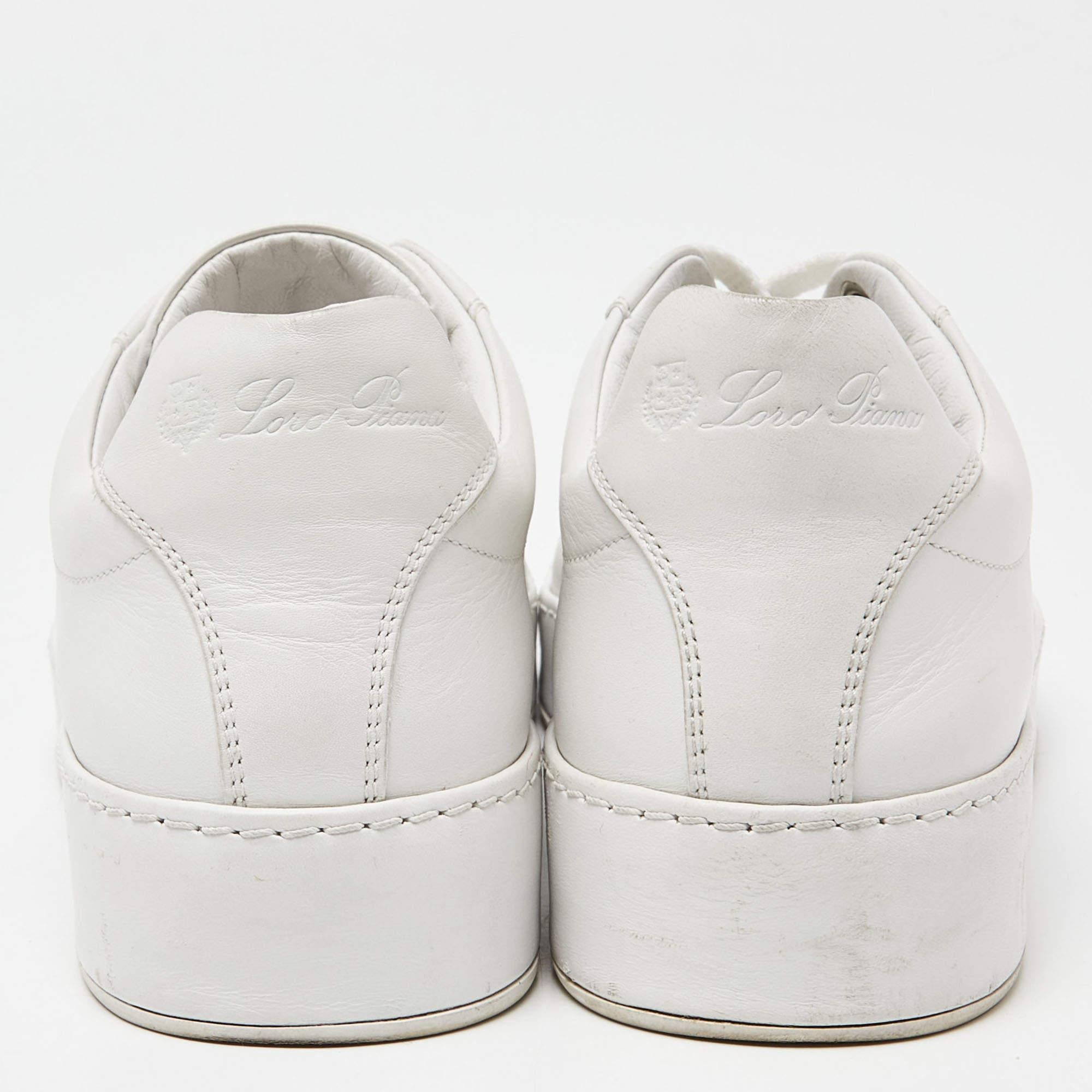 Loro Piana White Leather Nuages Sneakers Size 37.5 2
