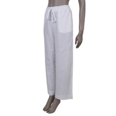 LORO PIANA white linen 2023 GRAYSON WIDE LEG Pants S