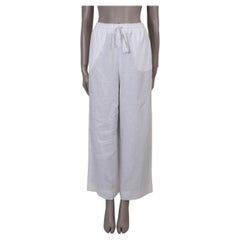 LORO PIANA white linen 2023 GRAYSON WIDE LEG Pants S