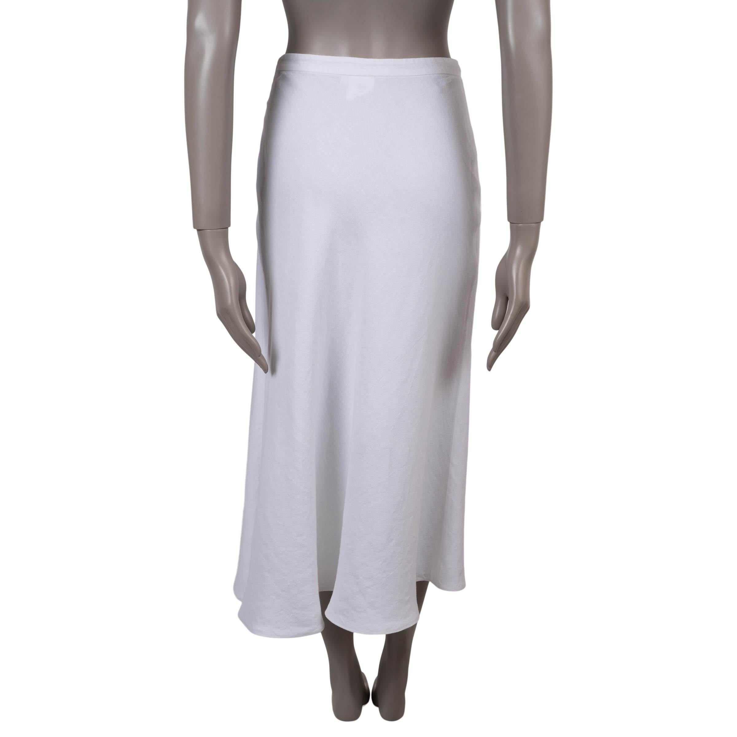 Gris Loro Piana lin blanc  Jupe MIDI 40 S en vente