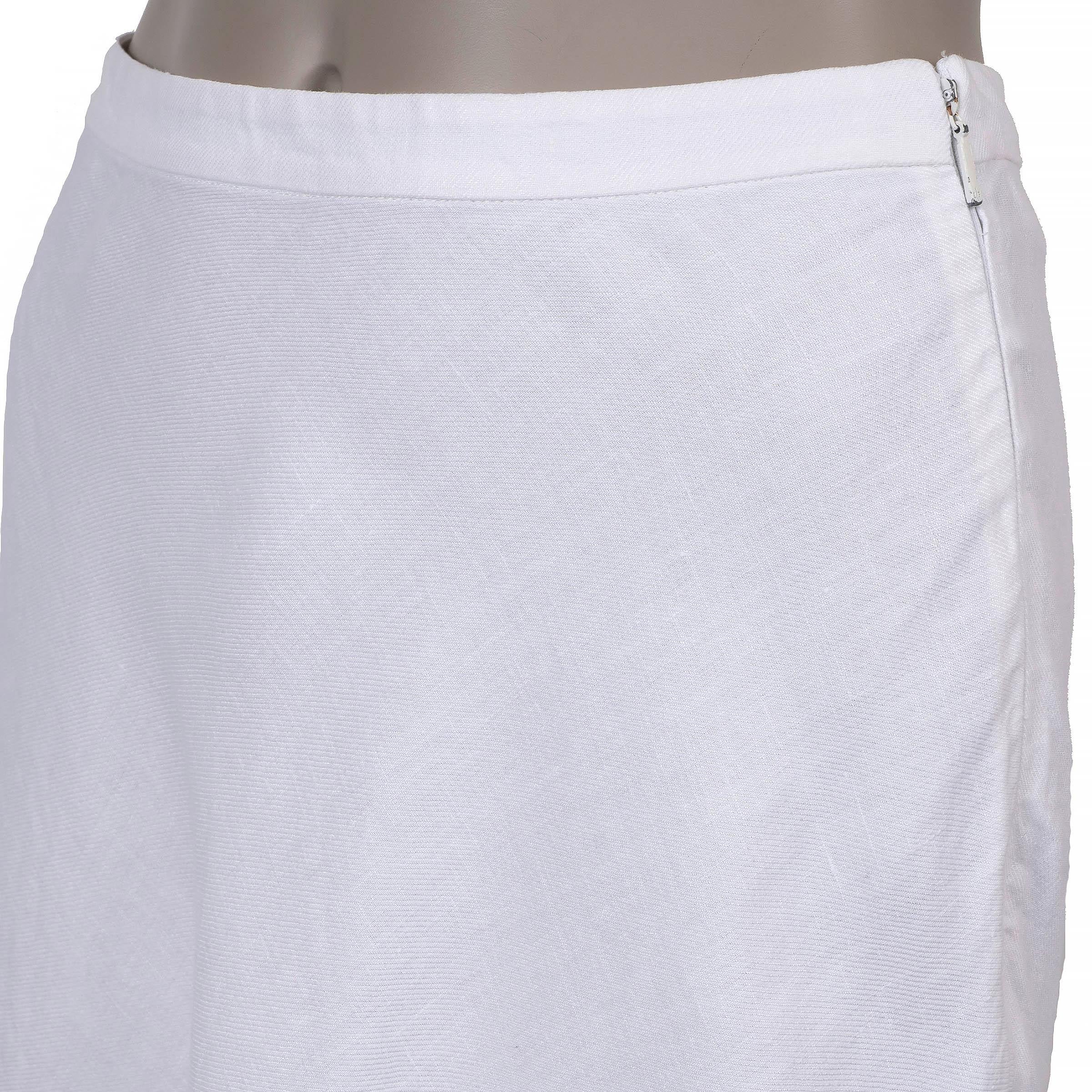 Loro Piana lin blanc  Jupe MIDI 40 S Excellent état - En vente à Zürich, CH