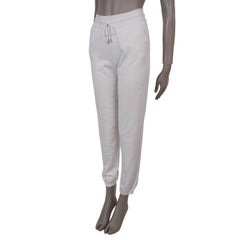 LORO PIANA white silk & cotton QUIBERON TRACK Pants 38 XS