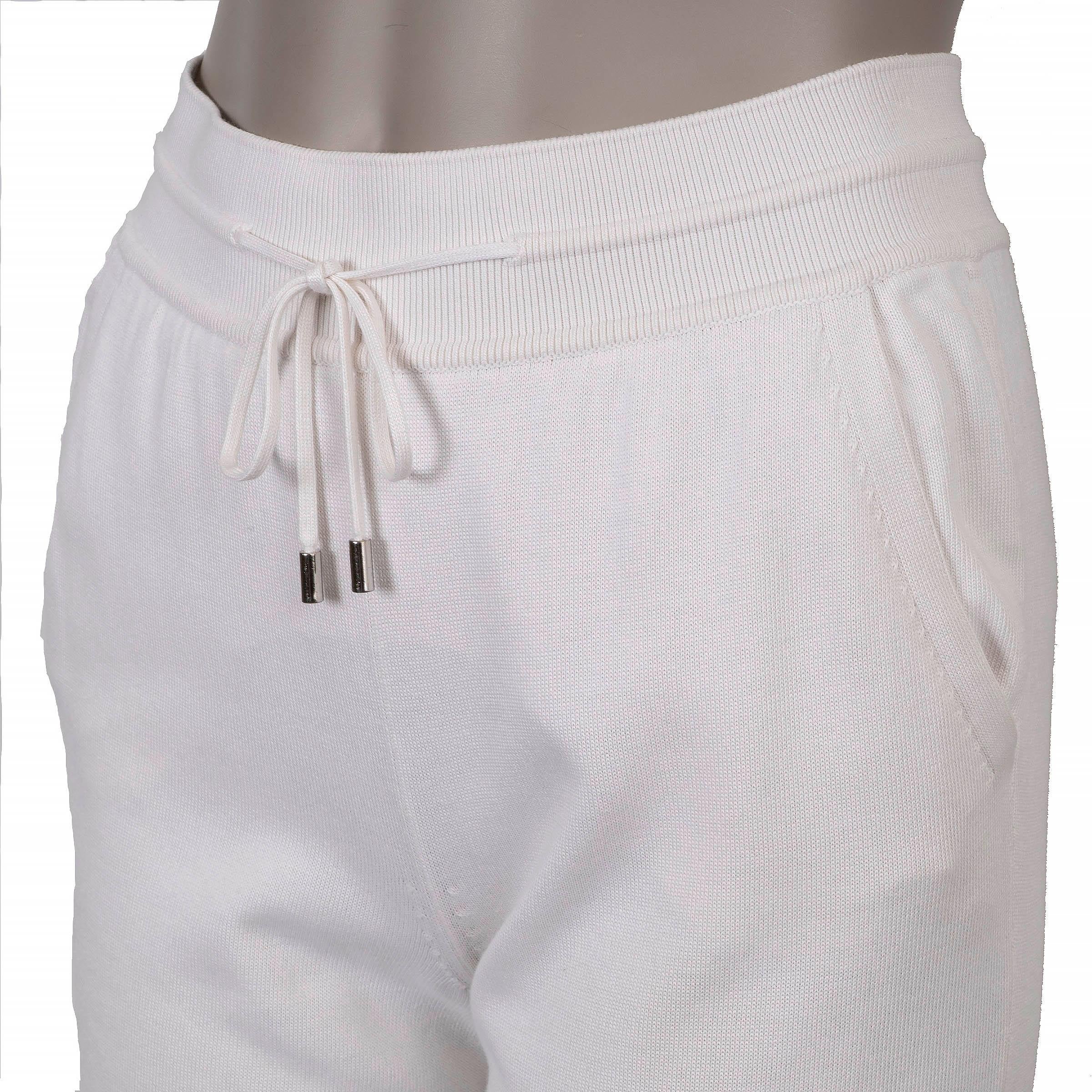LORO Piana pantaloni in seta e cotone QUIBERON TRACK bianchi 38 XS In condizioni ottime in vendita a Zürich, CH