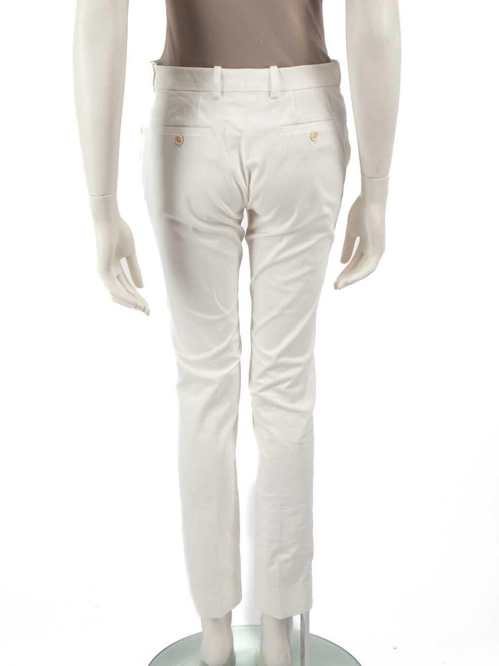 Gray Loro Piana White Skinny Fit Leg Trousers Size M For Sale