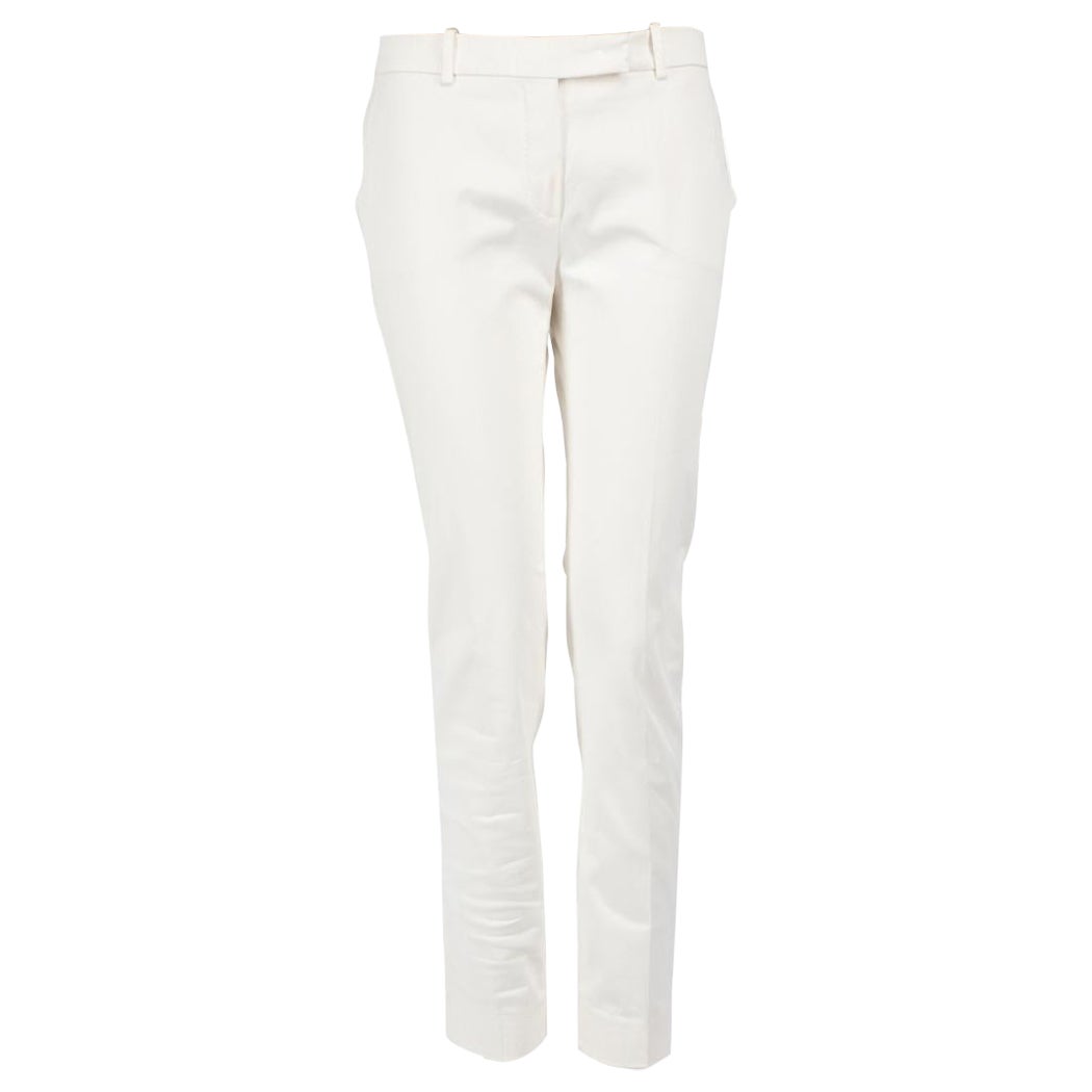 Loro Piana White Skinny Fit Leg Trousers Size M