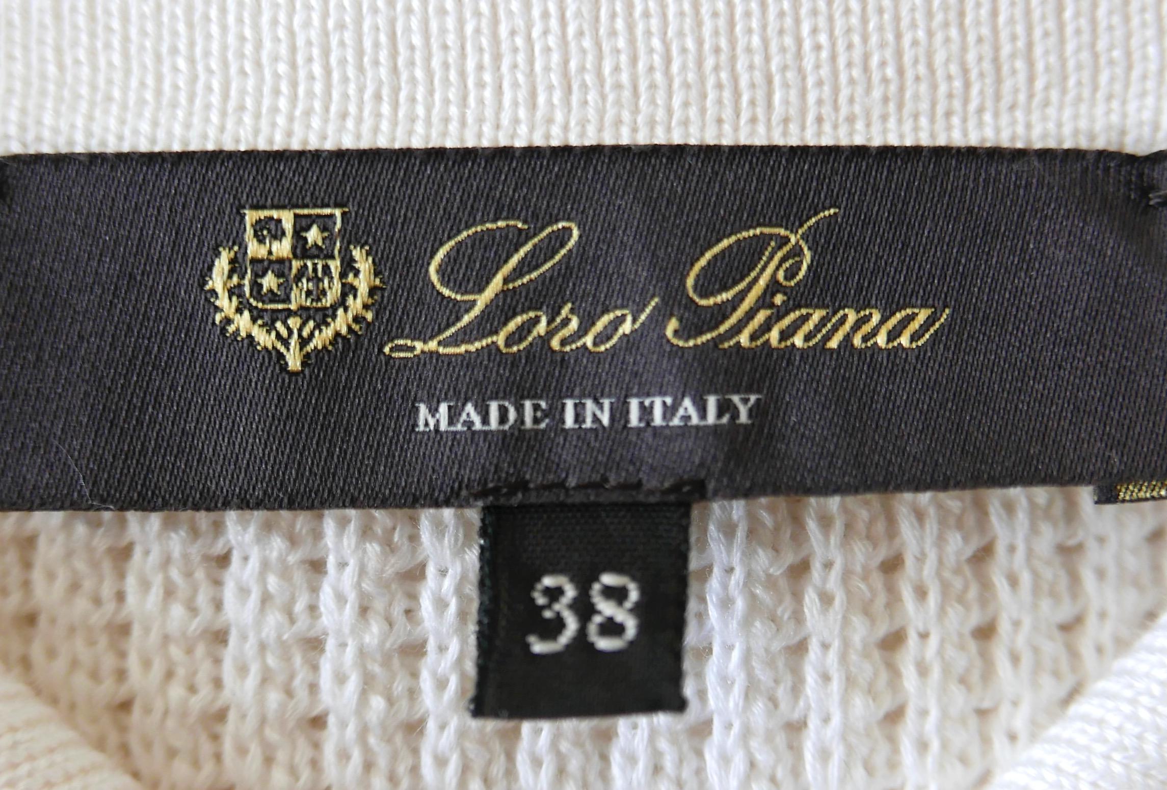 Loro Piana Weißer strukturierter Pullover mit Waffelmuster im Zustand „Neu“ im Angebot in London, GB
