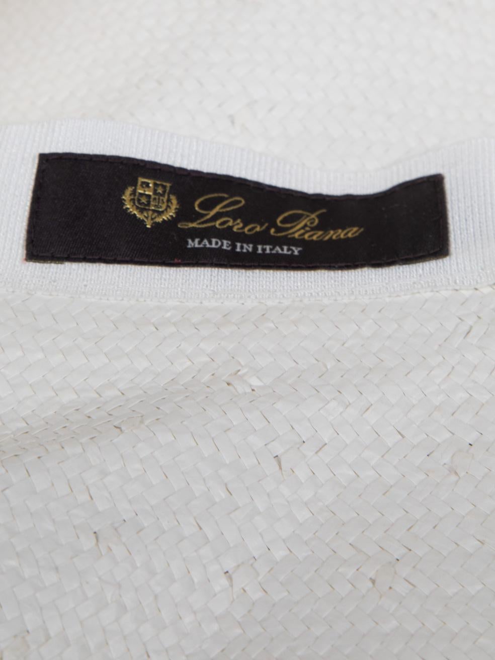 Loro Piana White Woven Raffia Hat 1