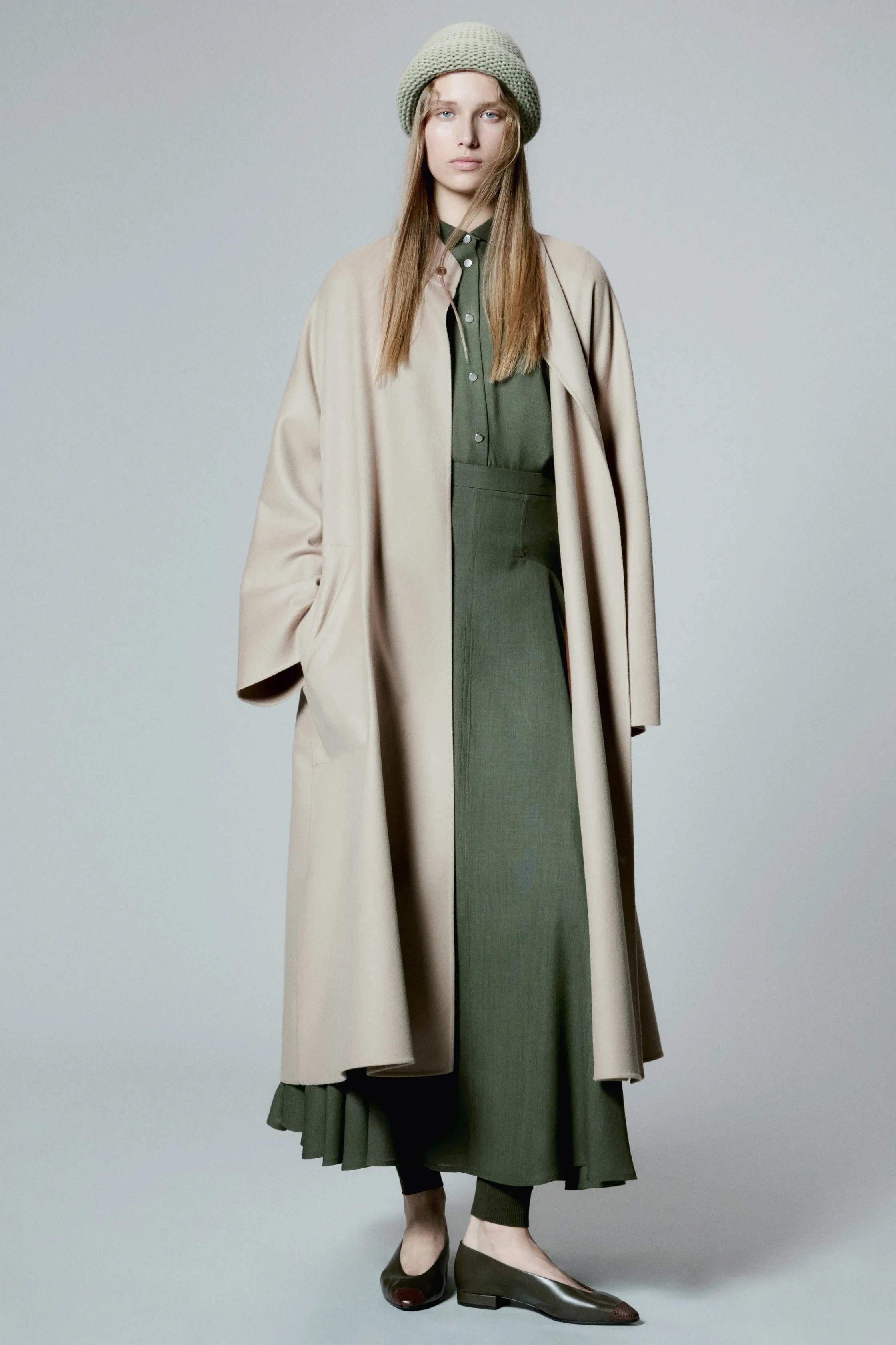 LORO PIANA Wild Sage linen 2024 EDVIN BELTED Coat Jacket 38 XS For Sale 2