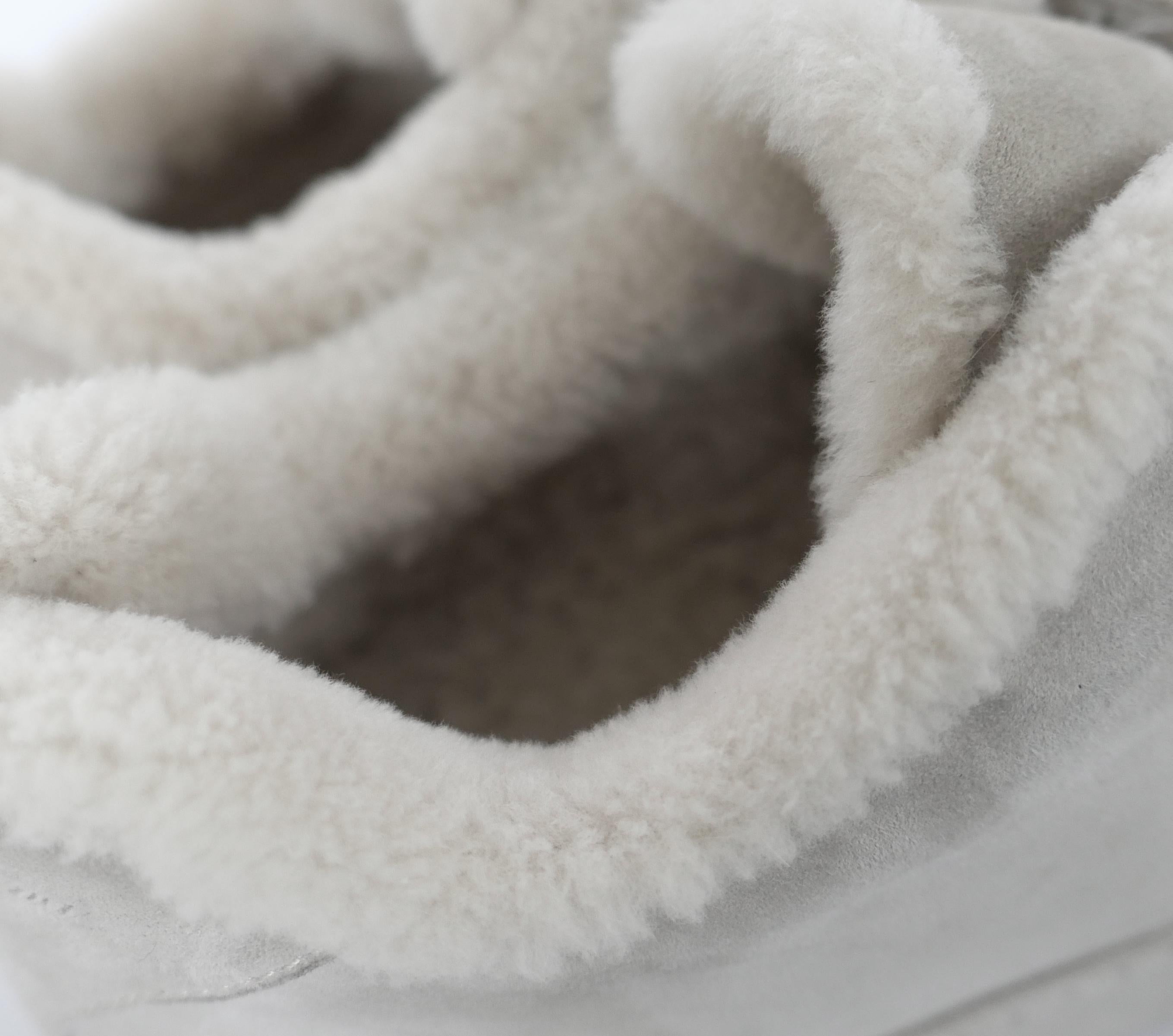 De las mujeres Loro Piana Invierno Nuages Zapatillas con forro de piel Gris paloma en venta