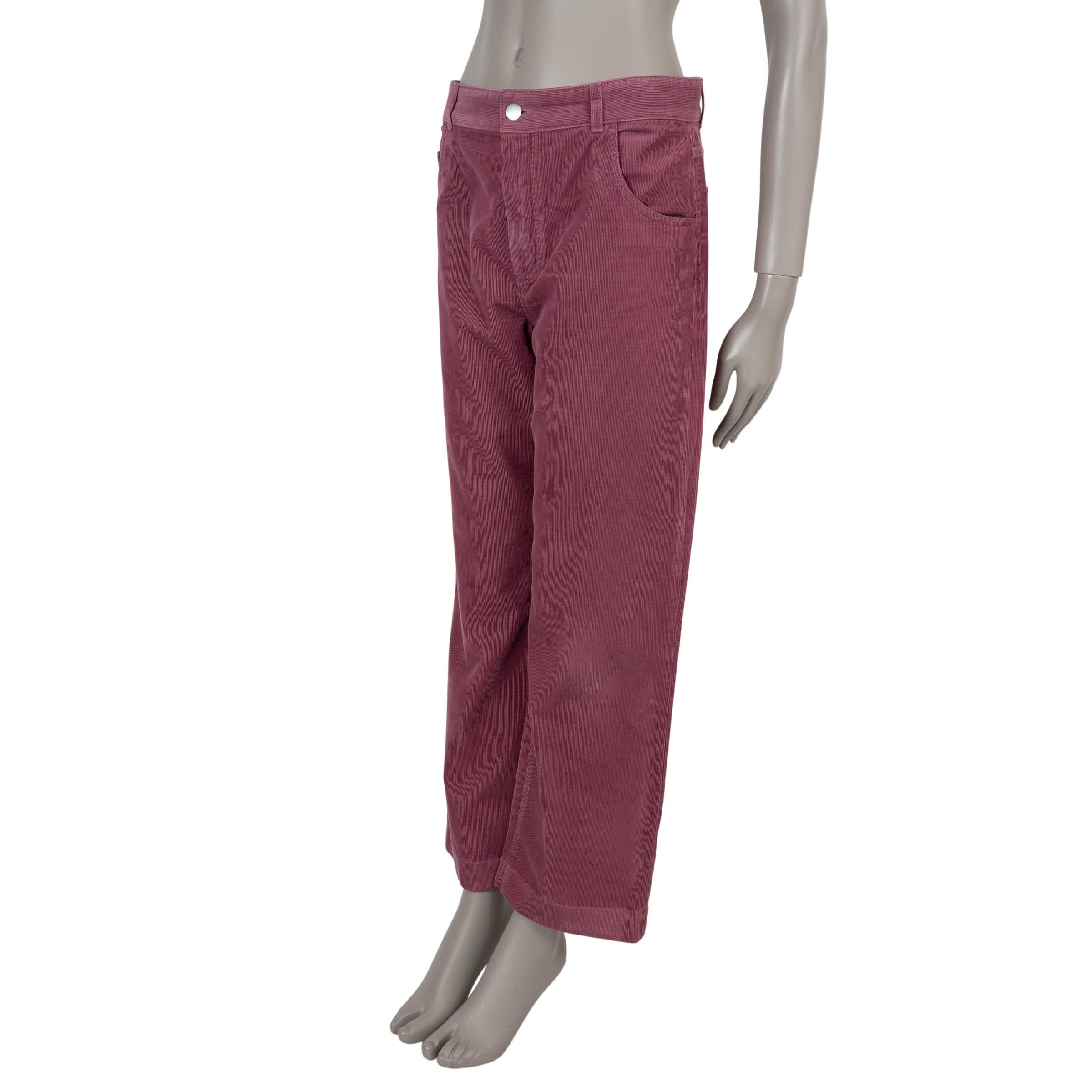 This 100% authentic Loro Piana Lan pants in Winter Rose (dusty pink) corduroy cotton (with 2% elastane) offer a perfect balance of comfort and sophistication. Designed with a mid-rise waist and straight leg, they feature a classic five-pocket