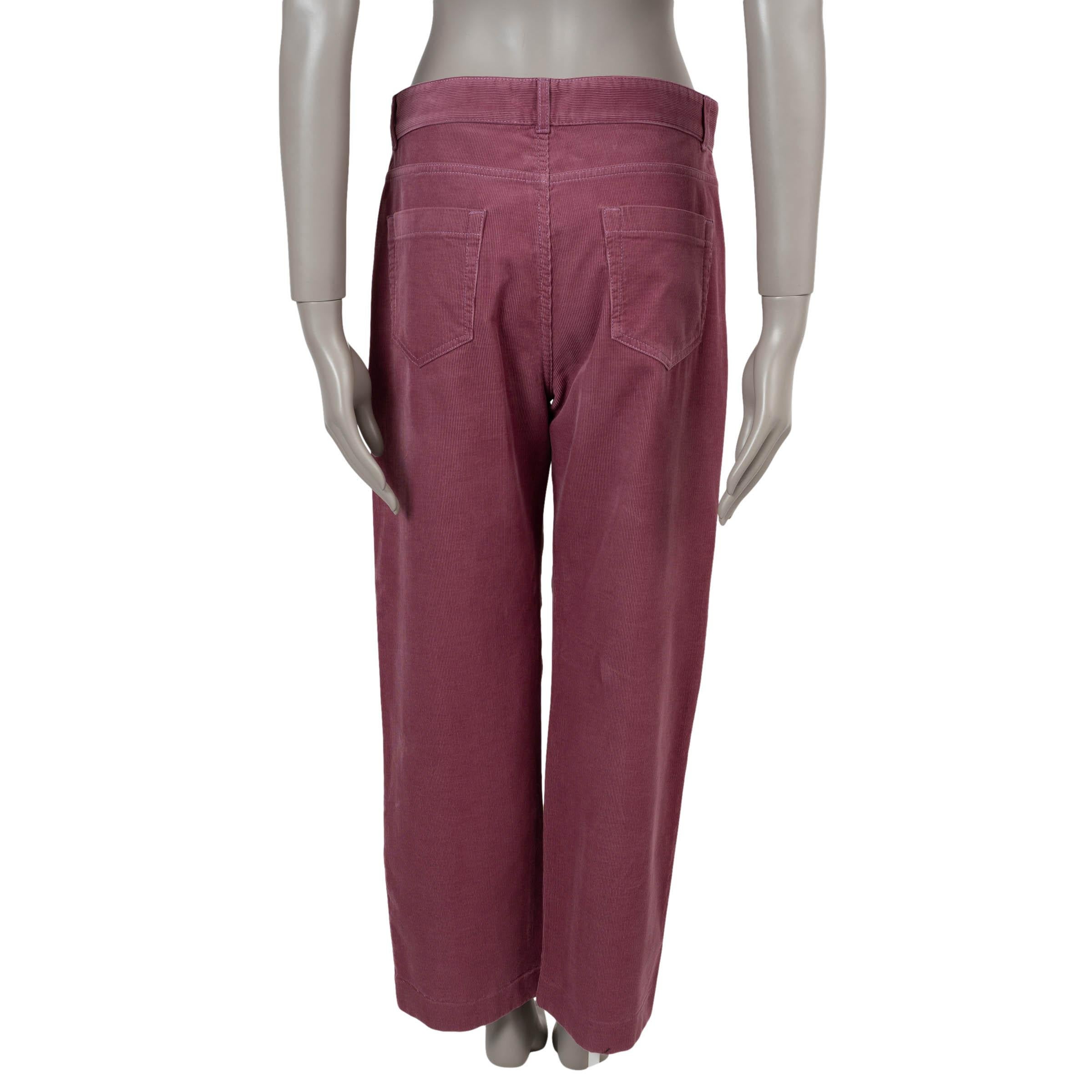 Brown LORO PIANA Winter Rose pink 2021 LAN STRETCH CORDUROY Pants 44 L For Sale