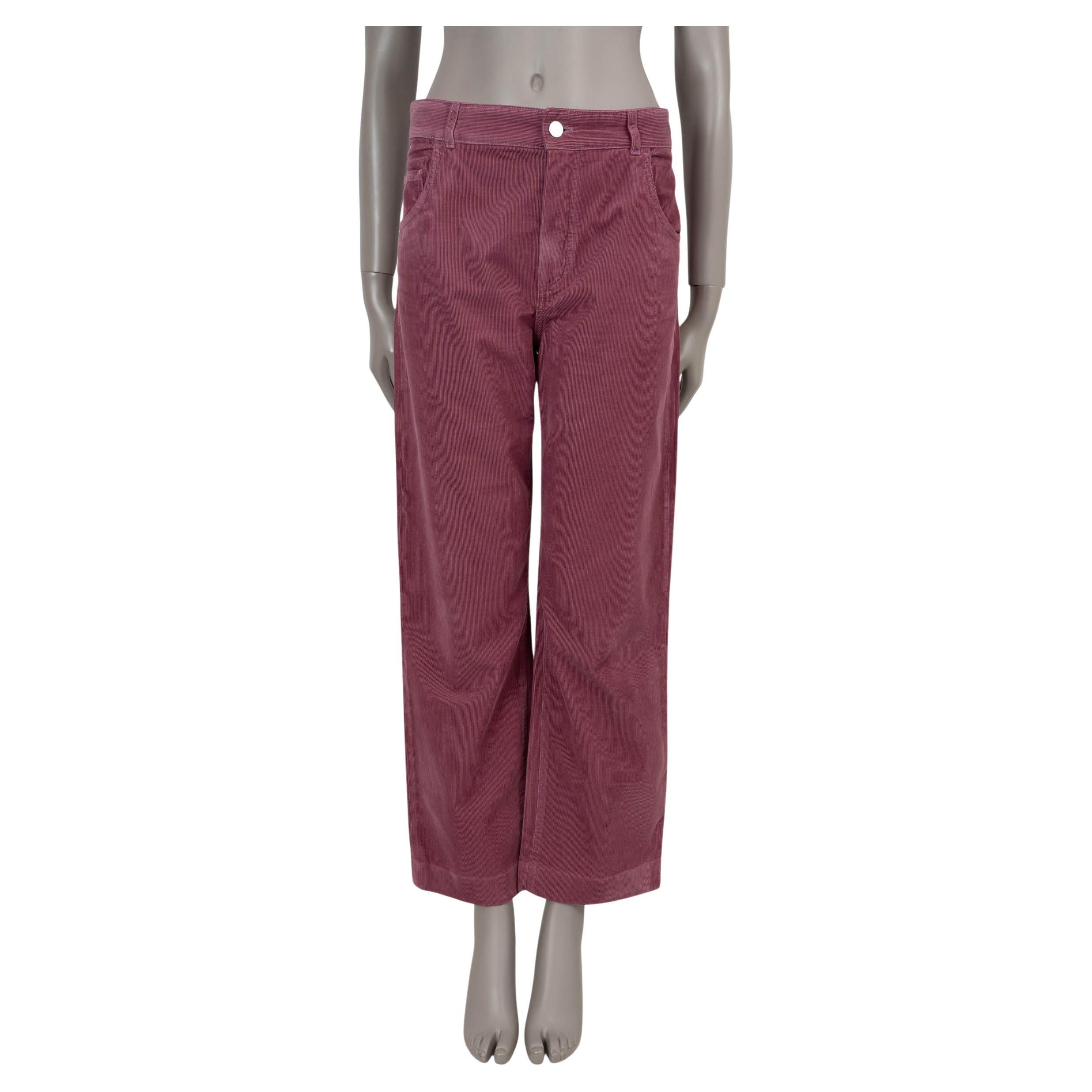 LORO PIANA Winter Rose pink 2021 LAN STRETCH CORDUROY Pants 44 L