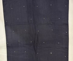 Loro Piana Wonderfully Lightweight Fringed Studded Midnight-Black Cashmere Shawl