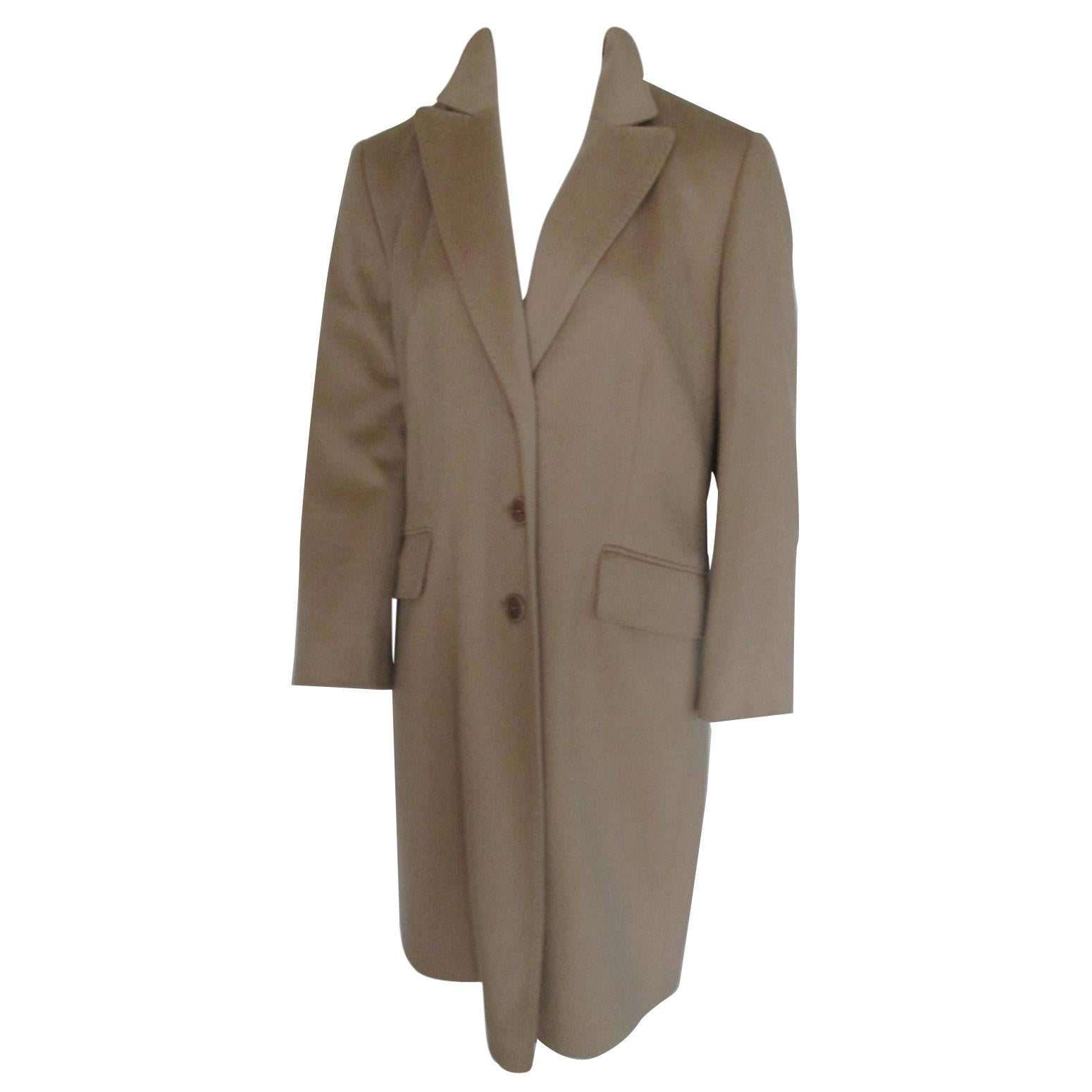 Loro Piana Wool Classic Camel Coat For Sale