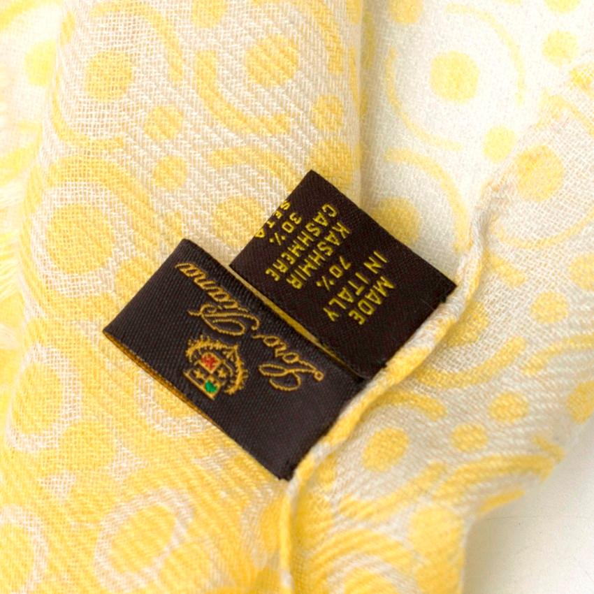 Loro Piana Yellow Ombre Embroidered Cashmere & Silk Blend Scarf In Excellent Condition In London, GB