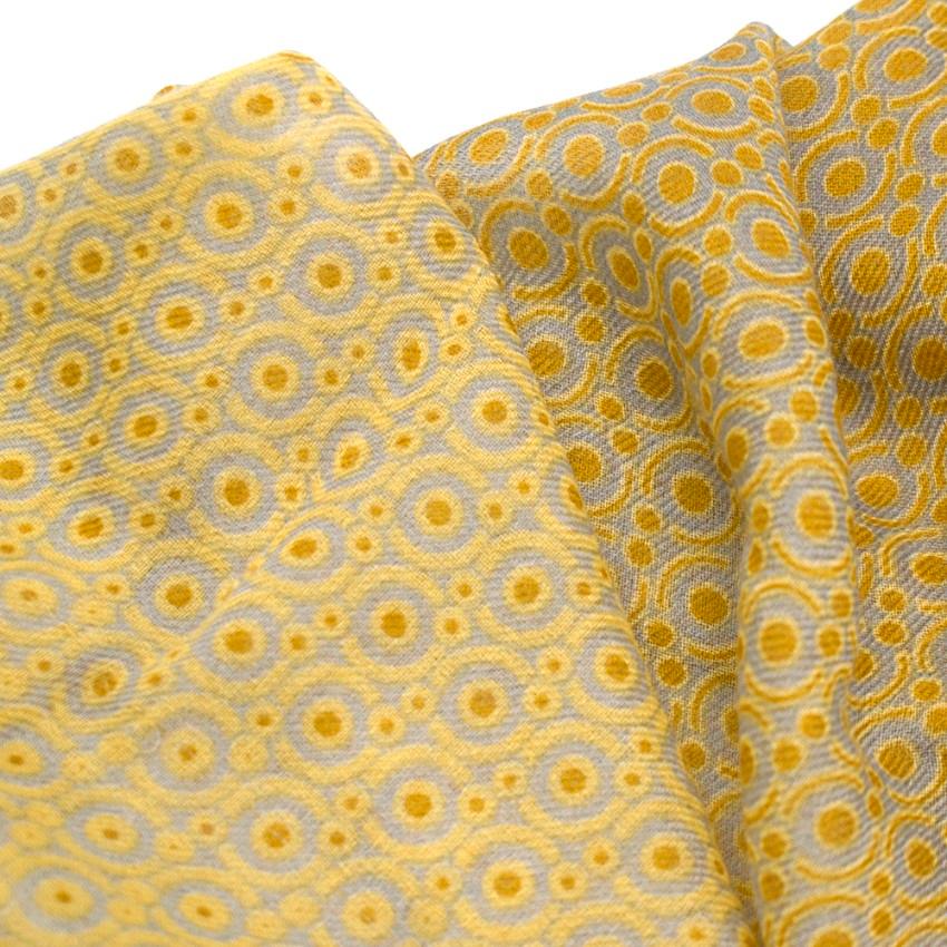 Loro Piana Yellow Ombre Embroidered Cashmere & Silk Blend Scarf 2
