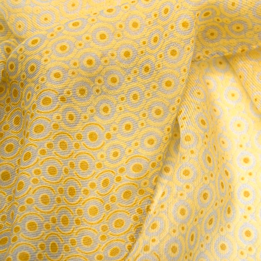 Loro Piana Yellow Ombre Embroidered Cashmere & Silk Blend Scarf 3