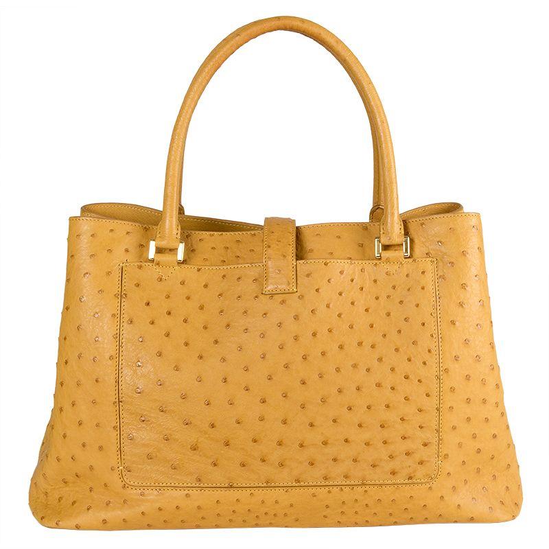 LORO PIANA gelb OSTRICH BELLEVUE Tasche 2