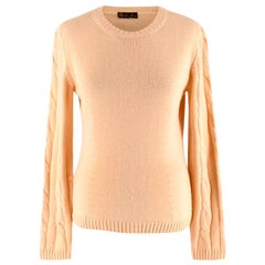Loro Piana Yellow Silk & Cashmere Knit Sweater - Size US 6