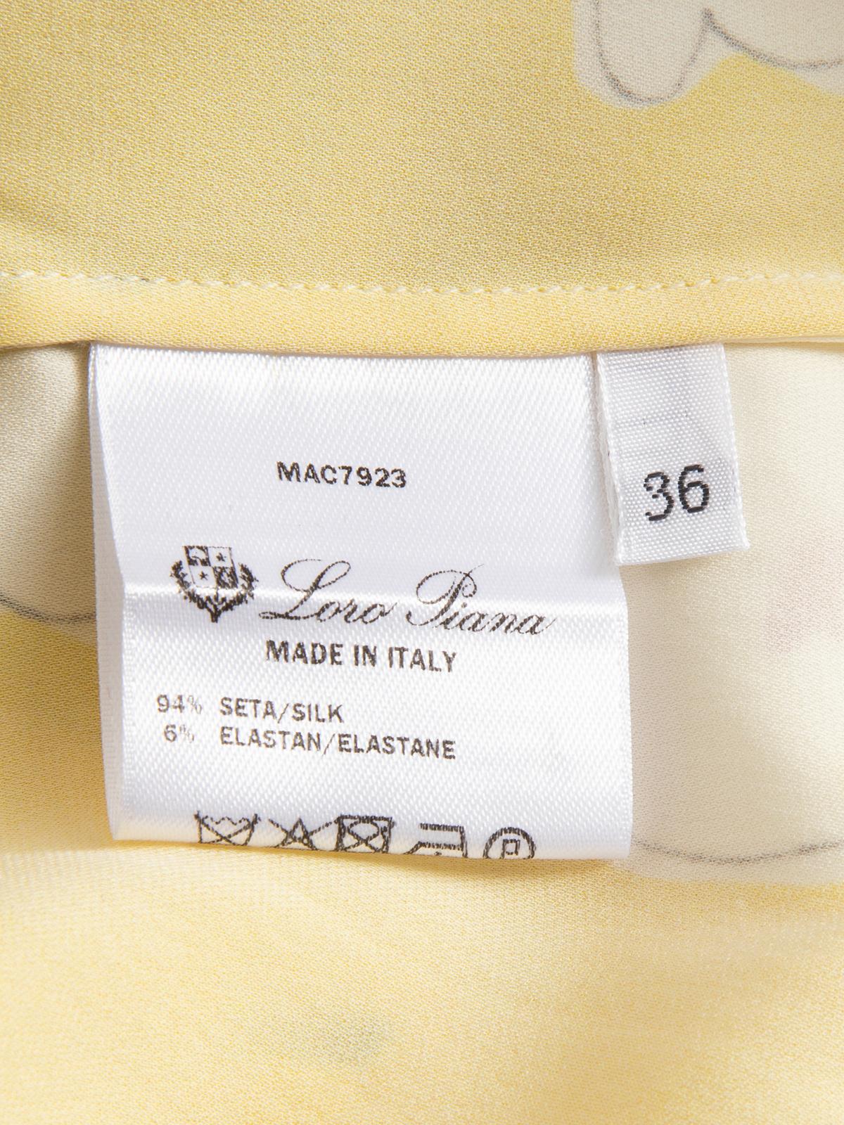 Loro Piana Yellow Silk Floral Pattern Blouse Size XXS For Sale 2