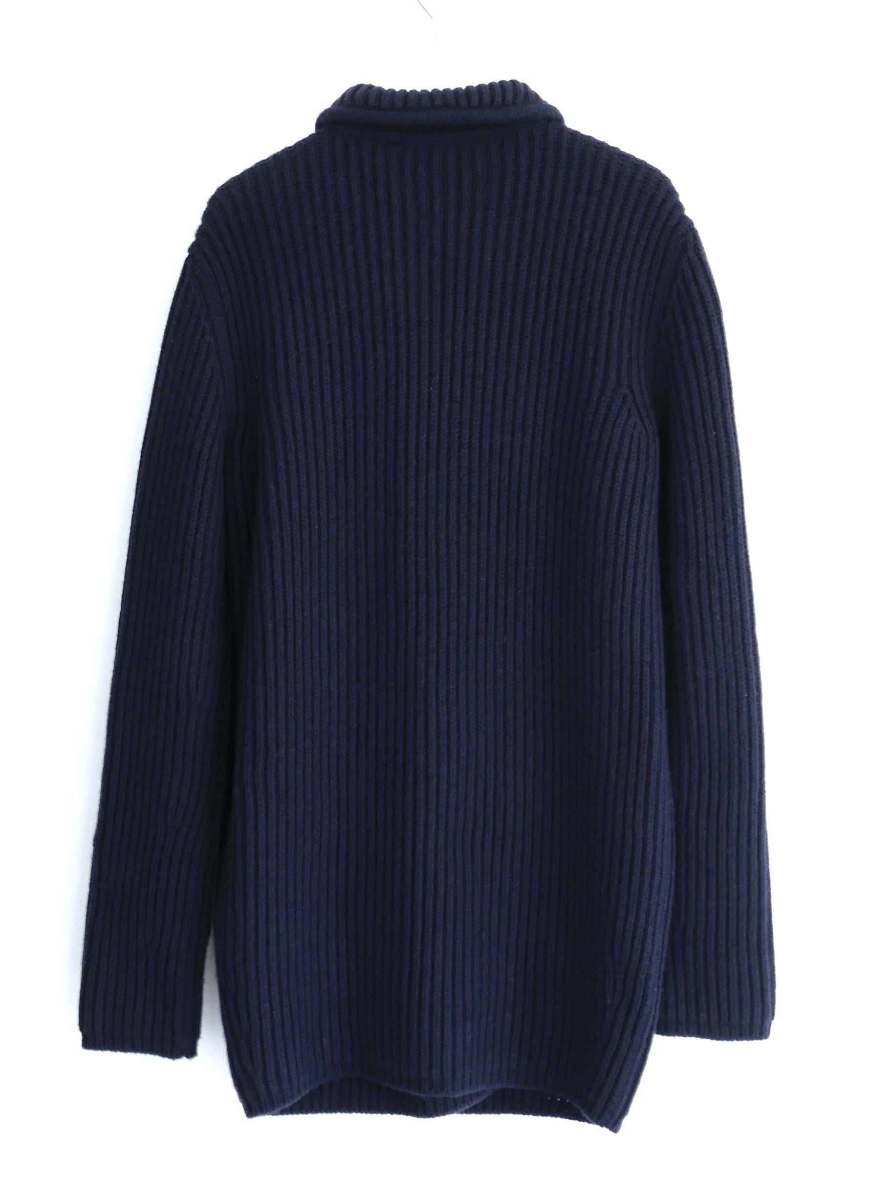 Loro Piano Baby Cashmere Cardigan Manteau côtelé marine Neuf - En vente à London, GB