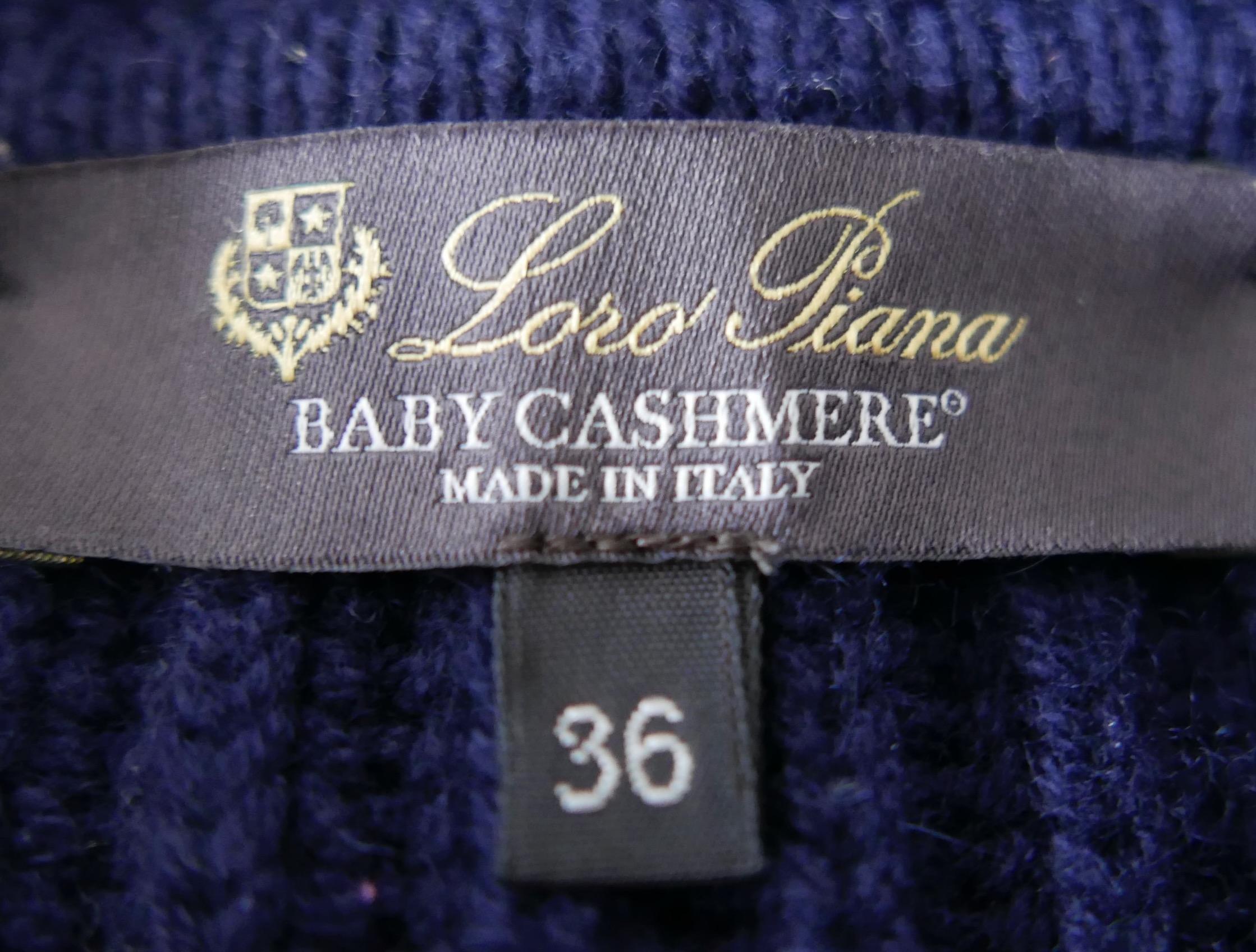 Loro Piano Baby Cashmere Cardigan Manteau côtelé marine Pour femmes en vente