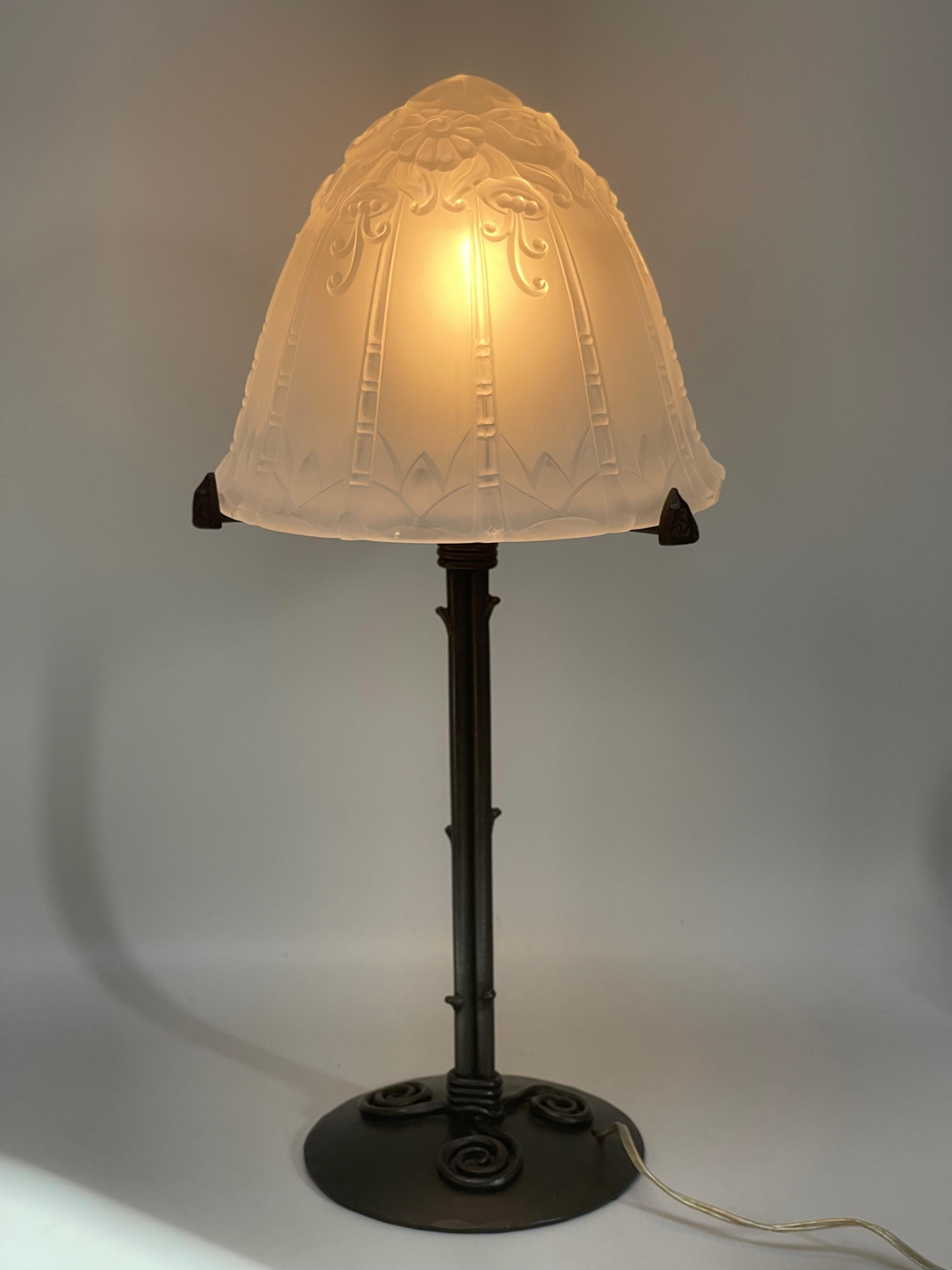 Lorrain Art-Déco-Lampe im Angebot 5