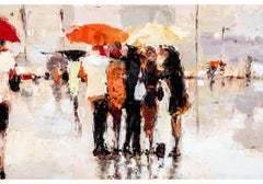 Lorraine Christie (IRE. B. 1967/Active U.S.) Oil On Canvas Street Scene