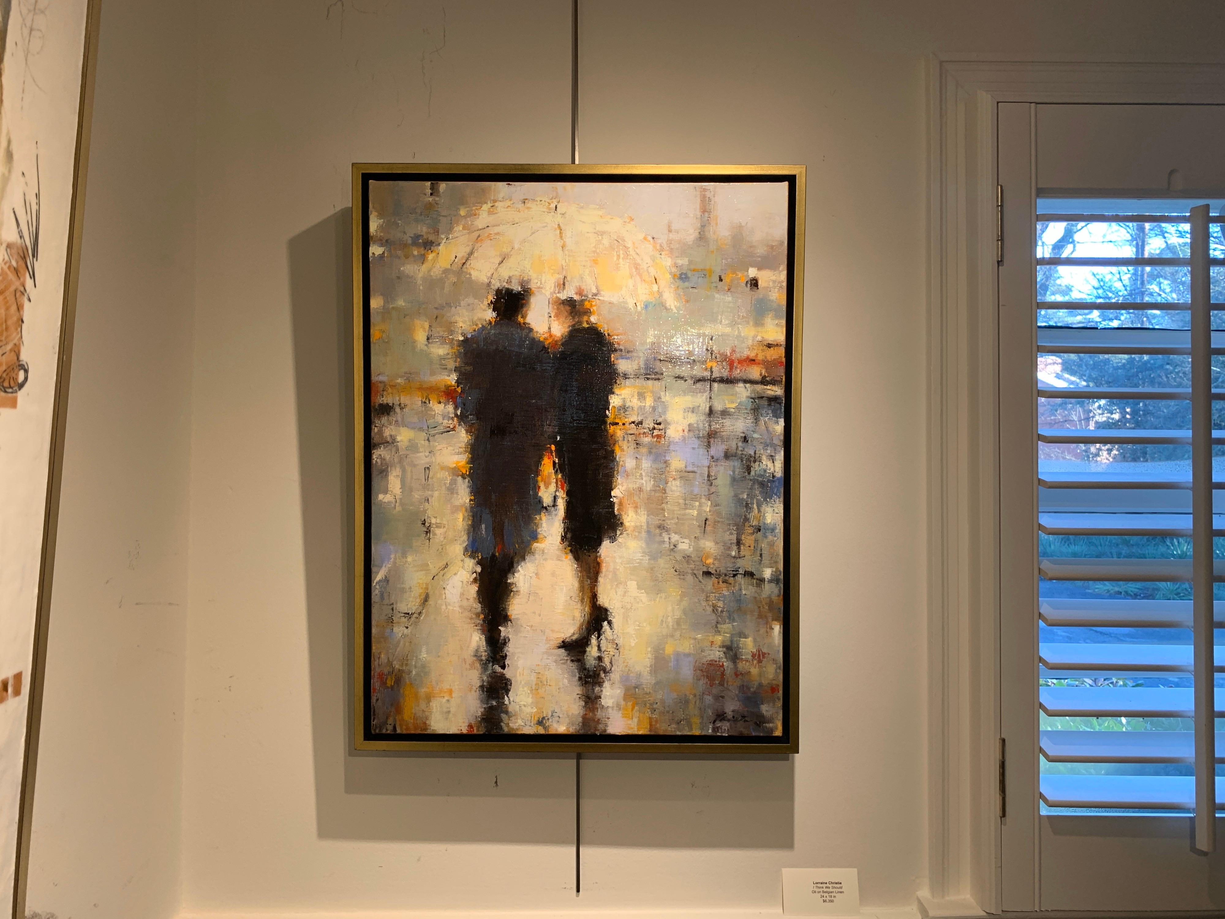 The unframed size of the canvas is 24 x 18.

Enigmatic and alluring. Evocative and romantic.  Emotional and powerful.  All words to describe Lorraine Christie’s masterful paintings that revolve around love, loss, lust and life’s daily communications