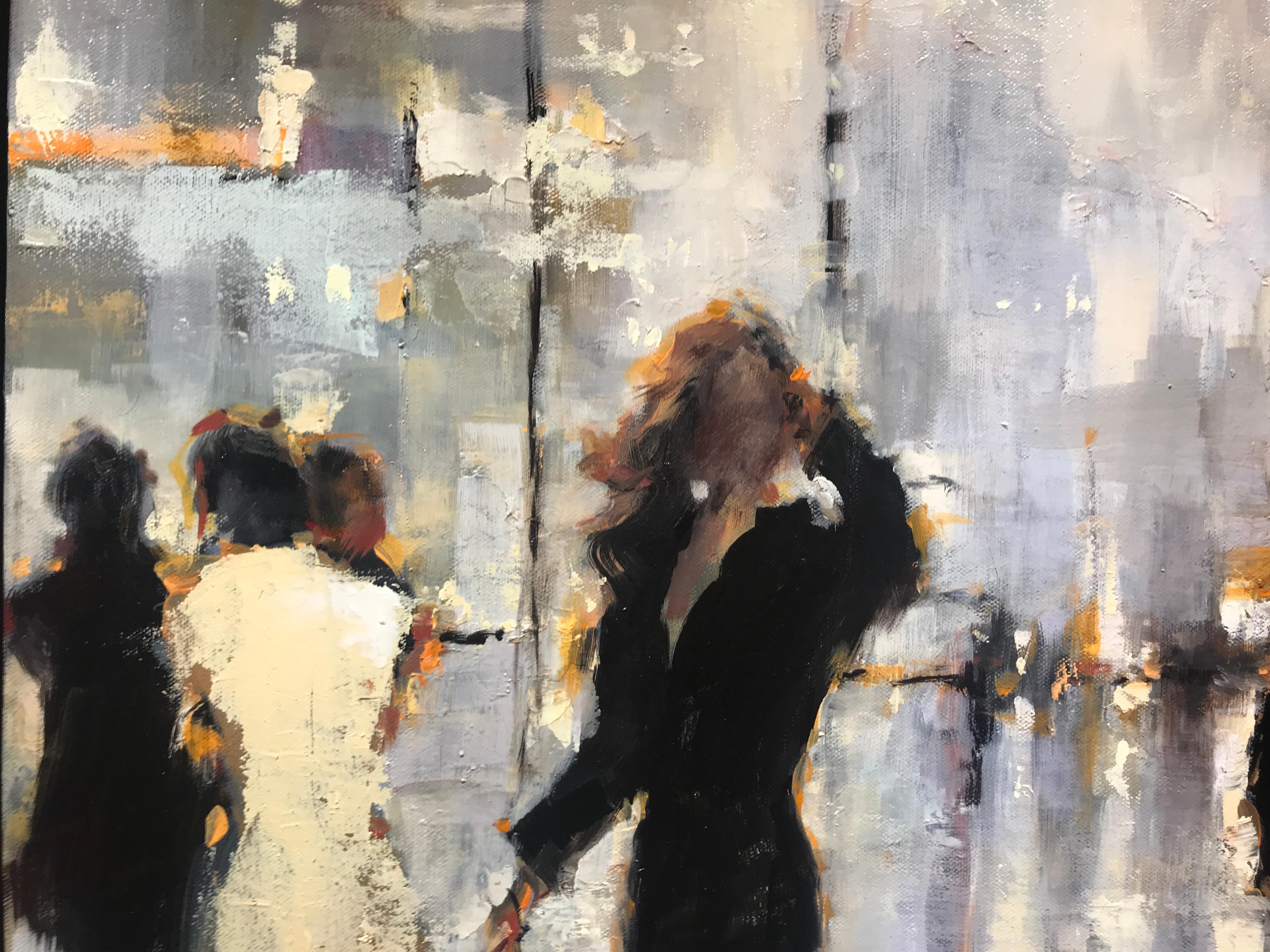 So Many Questions by Lorraine Christie, Square Impressionist Figurative Painting 1