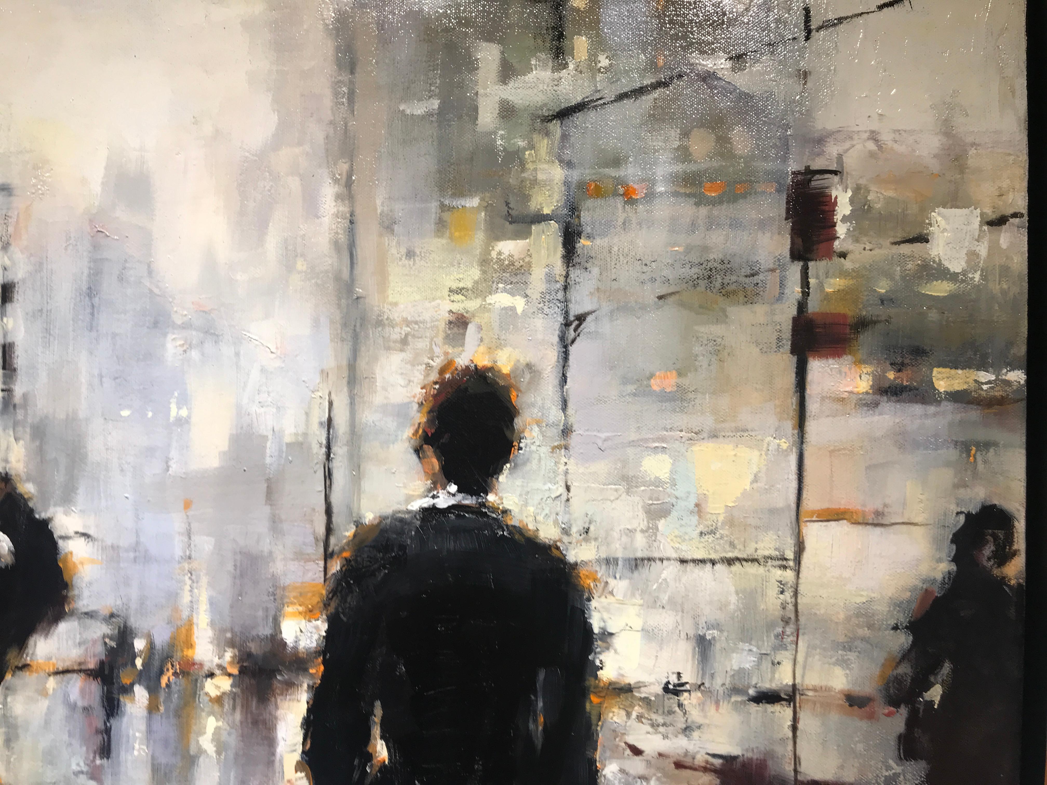 So Many Questions by Lorraine Christie, Square Impressionist Figurative Painting 2
