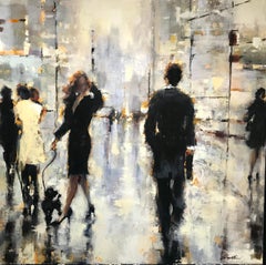 So Many Questions by Lorraine Christie, Square Impressionist Figurative Painting