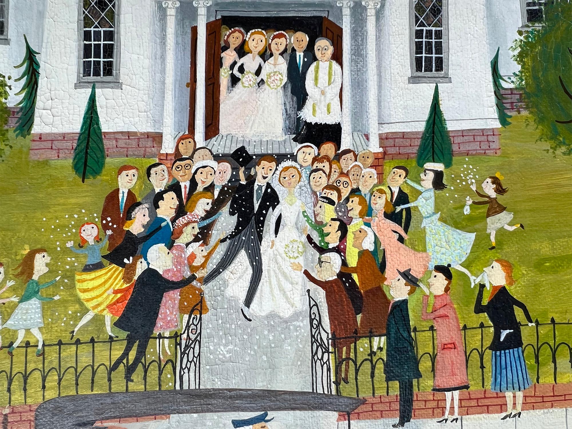 Wedding Day - Norman Rockwell Americana - Female Illustrator - Painting by Lorraine Fox